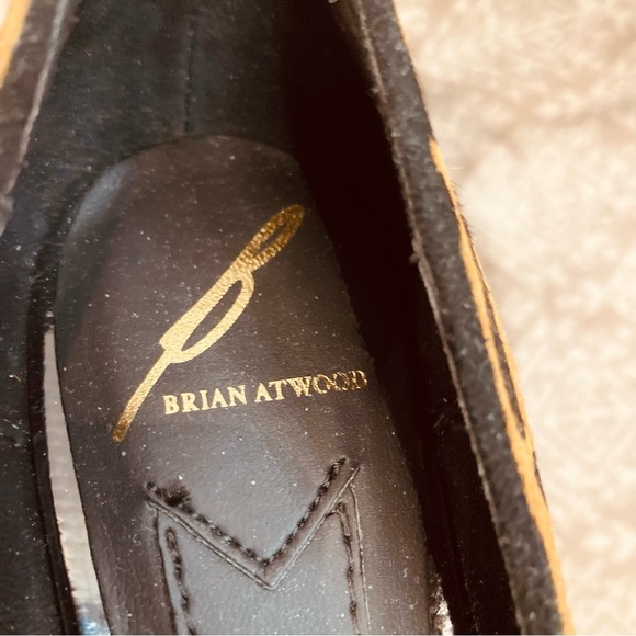 BRIAN ATWOOD Sz 6 Animal Print Pointy Toe Pony Hair Cage Chunky Heel Pumps Shoes - Picture 4 of 10